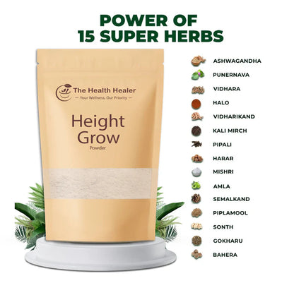 The Health Healer Height Grow Powder 100 Percent Natural Height Increase Supplement For Daily Growth And Wellness - 70g