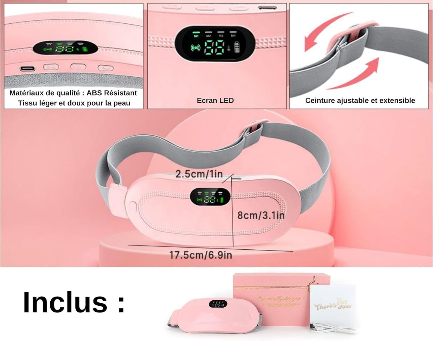 Electric Period Cramp Massager – Gentle Heating Pad for Quick Relief