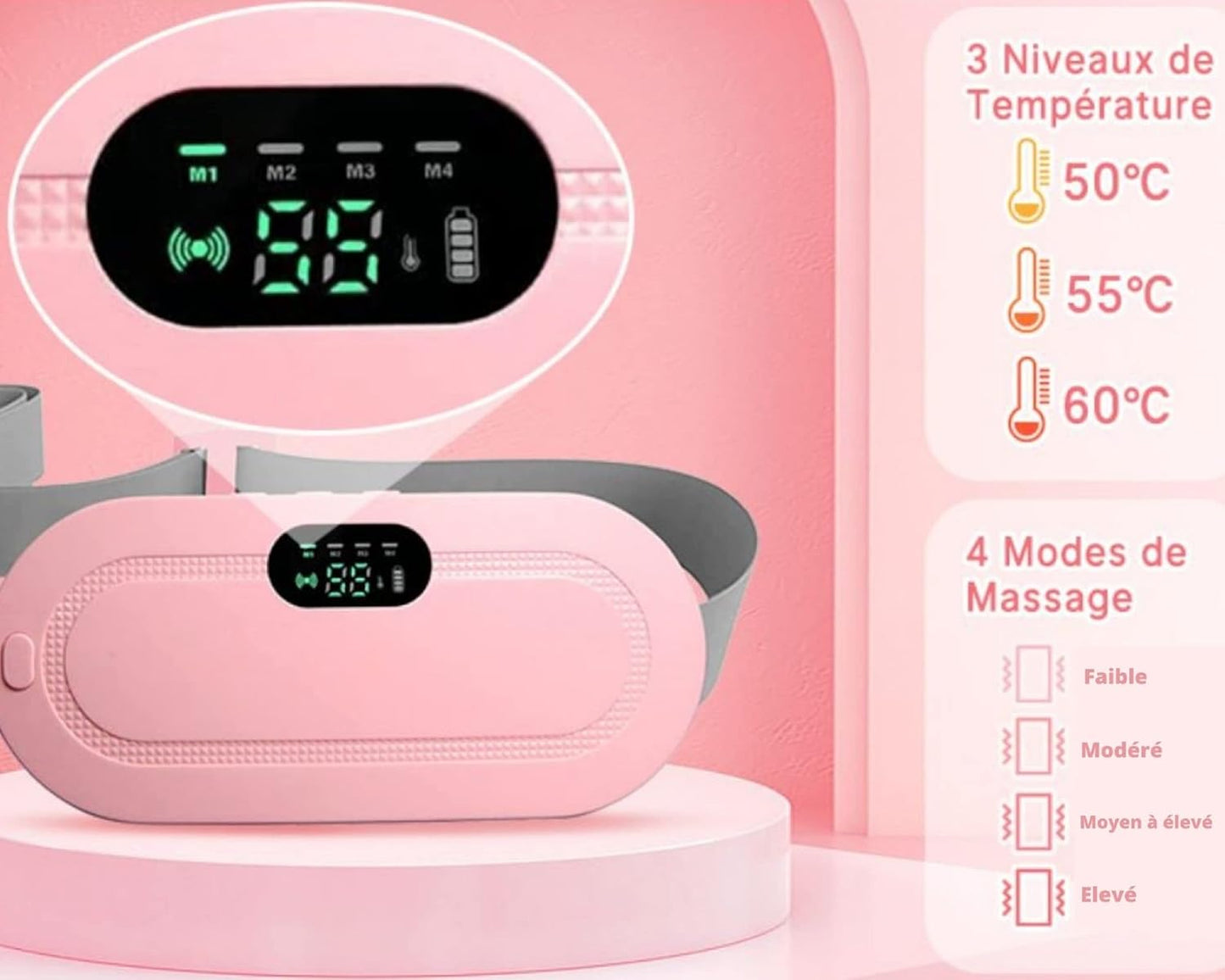 Electric Period Cramp Massager – Gentle Heating Pad for Quick Relief