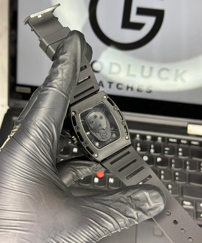 Skull Edition Luxury Watch With Striking 3D Skull Dial Premium Matte Black Case And Durable Rubber Strap